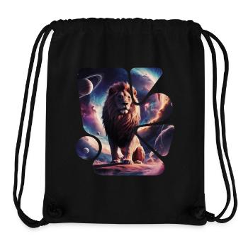 Space Lion - Stanley/Stella Recycled Gym Bag - black - Front