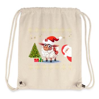 Festive Christmas Sheep - Cute Sweaters and Outfit - Stanley/Stella Recycled Gym Bag - natural - Front