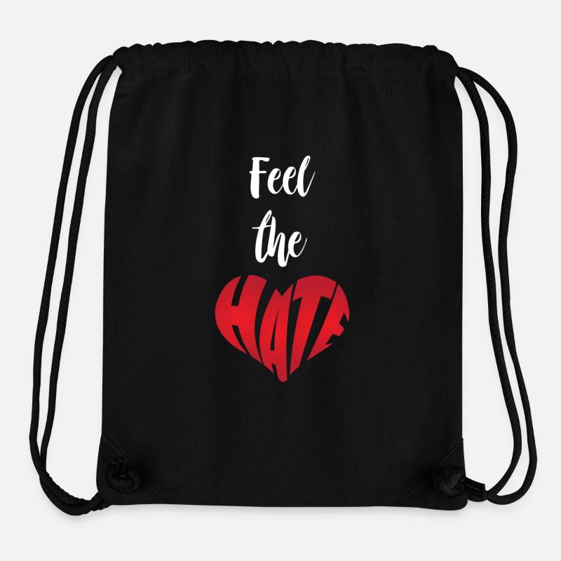 Feel The Hate Stop Hate Anti Hate - Stanley/Stella Recycled Gym Bag - black