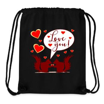 SQUIRREL - LOVE YOU COUPLE - Stanley/Stella recycelter Gym Bag - Schwarz - Vorne