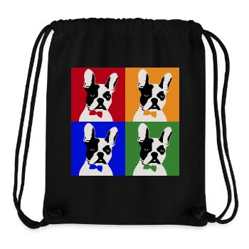 Französiche Bulldogge Kunst Motiv - Stanley/Stella recycelter Gym Bag - Schwarz - Vorne