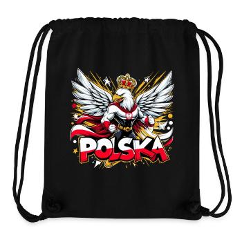 Polska Polen Adler Superheld Flagge Geschenk - Stanley/Stella recycelter Gym Bag - Schwarz - Vorne