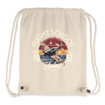 Flugschule Vintage Certified Pilot Flugzeug 1957 - Stanley/Stella recycelter Gym Bag - Naturweiß - Vorne