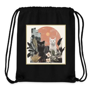 cats collage - Stanley/Stella recycelter Gym Bag - Schwarz - Vorne
