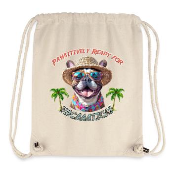 Bulldog in summer look: Pawsitively Ready - Stanley/Stella Recycled Gym Bag - natural - Front