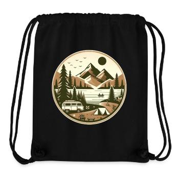 Natur & Abenteuer – Idyllisches Camping-Motiv - Stanley/Stella recycelter Gym Bag - Schwarz - Vorne