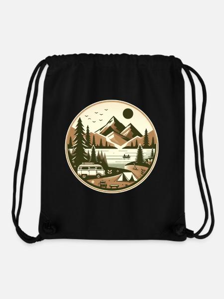 Natur & Abenteuer – Idyllisches Camping-Motiv - Stanley/Stella recycelter Gym Bag - Schwarz