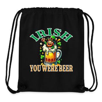 Irish You Were Beer - Lustiges Leprechaun Design - Stanley/Stella recycelter Gym Bag - Schwarz - Vorne