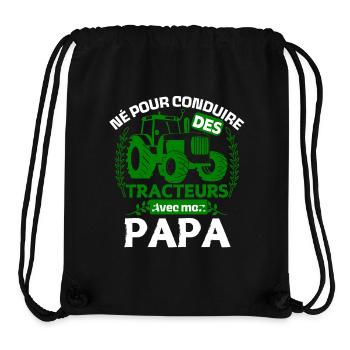 Born to drive tractors with my dad - Stanley/Stella Recycled Gym Bag - black - Front