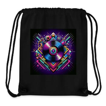Neon-Vinyl-Design mit Retro-Musik-Vibes - Stanley/Stella recycelter Gym Bag - Schwarz - Vorne