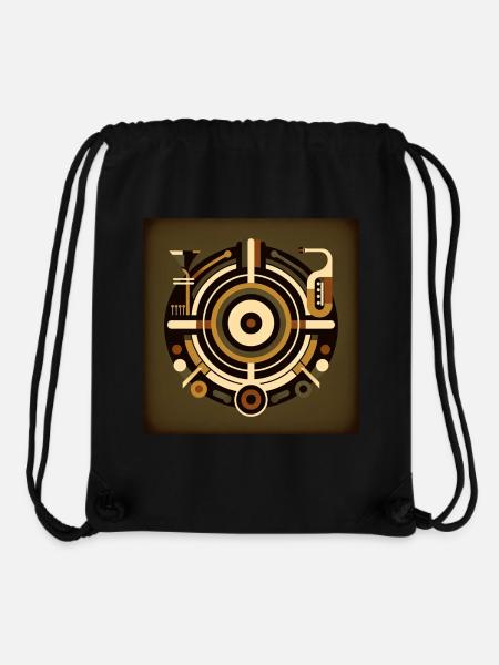 Abstraktes Musik-Design mit Retro-Elementen - Stanley/Stella recycelter Gym Bag - Schwarz