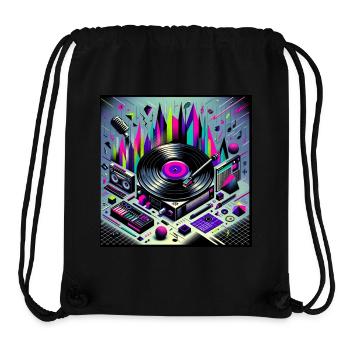 Neon Plattenspieler Cityscape - Stanley/Stella recycelter Gym Bag - Schwarz - Vorne