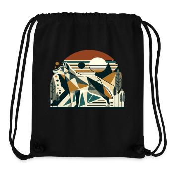 Geometric wolf in a natural setting - Stanley/Stella Recycled Gym Bag - black - Front