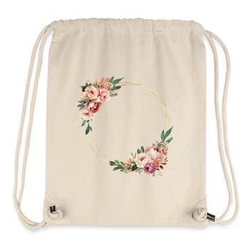Rustikaler Blumen-Kranz, personalisierbar - Stanley/Stella recycelter Gym Bag - Naturweiß - Vorne