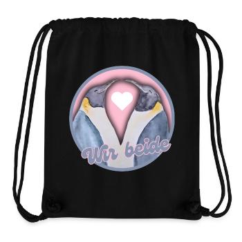 Valentinstag verliebte Pinguine Liebespaar - Stanley/Stella recycelter Gym Bag - Schwarz - Vorne