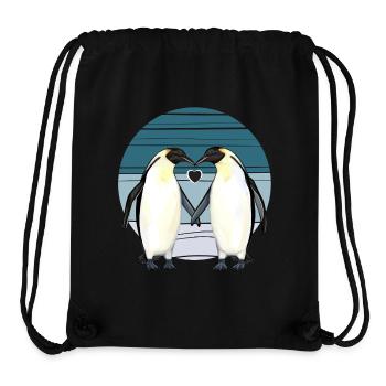 Valentines Day - Penguin Love with Heart - Stanley/Stella Recycled Gym Bag - black - Front