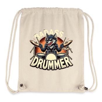 Knallharter Schlagzeuger Wolf cool Geschenk - Stanley/Stella recycelter Gym Bag - Naturweiß - Vorne