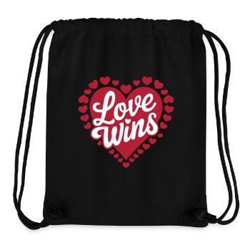 L’amour gagne le cœur Design - Sac à cordon recyclé Stanley/Stella - noir - Devant
