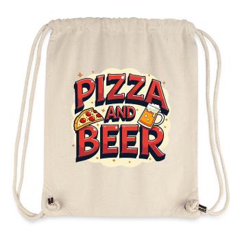Pizza and Beer Essen Alkohol Lustige Sprüche - Stanley/Stella recycelter Gym Bag - Naturweiß - Vorne