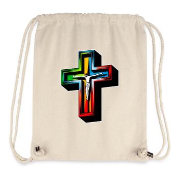 Jésus sur la croix - Sac à cordon recyclé Stanley/Stella - blanc naturel - Devant