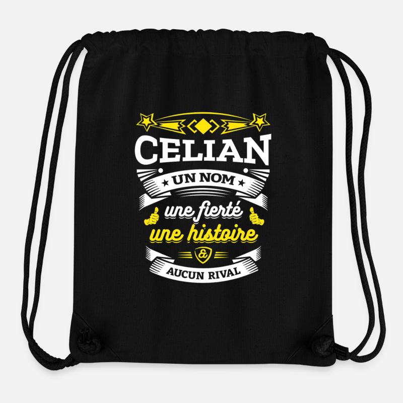 CELIAN UN NOM UNE FIERTÉ AUCUN RIVAL - Sac à cordon recyclé Stanley/Stella - noir