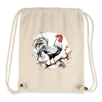 Signe du zodiaque chinois Coq - Sac à cordon recyclé Stanley/Stella - blanc naturel - Devant