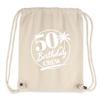 50e anniversaire Crew Chemise d’anniversaire drôle - Sac à cordon recyclé Stanley/Stella - blanc naturel - Devant