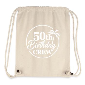 50e anniversaire Crew Chemise d’anniversaire drôle - Sac à cordon recyclé Stanley/Stella - blanc naturel - Devant