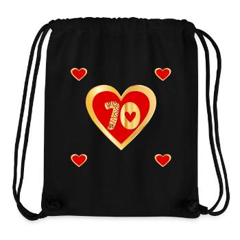 70th birthday Seventy Heart - Stanley/Stella Recycled Gym Bag - black - Front