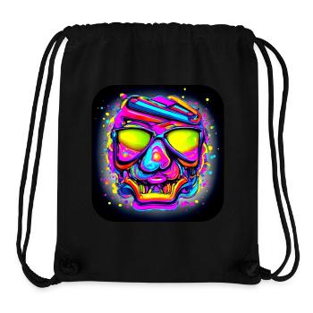 Neon Style Farbe Schädel House - Stanley/Stella recycelter Gym Bag - Schwarz - Vorne