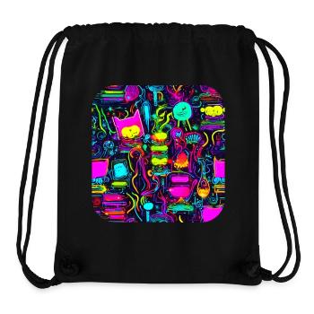 Neon Vintage Glow UV Style - Stanley/Stella recycelter Gym Bag - Schwarz - Vorne