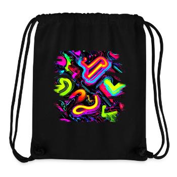 Neon Party Oldschool Color Glow UV - Stanley/Stella recycelter Gym Bag - Schwarz - Vorne