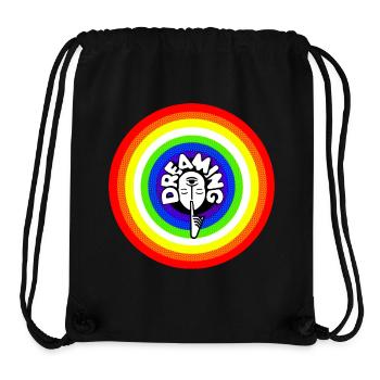 Psst ! rêveur rêveur rétro arc-en-ciel dormir - Sac à cordon recyclé Stanley/Stella - noir - Devant