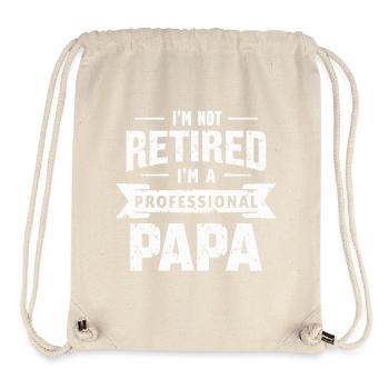 Papa professionnel Pas de pension de retraite Retraité - Sac à cordon recyclé Stanley/Stella - blanc naturel - Devant
