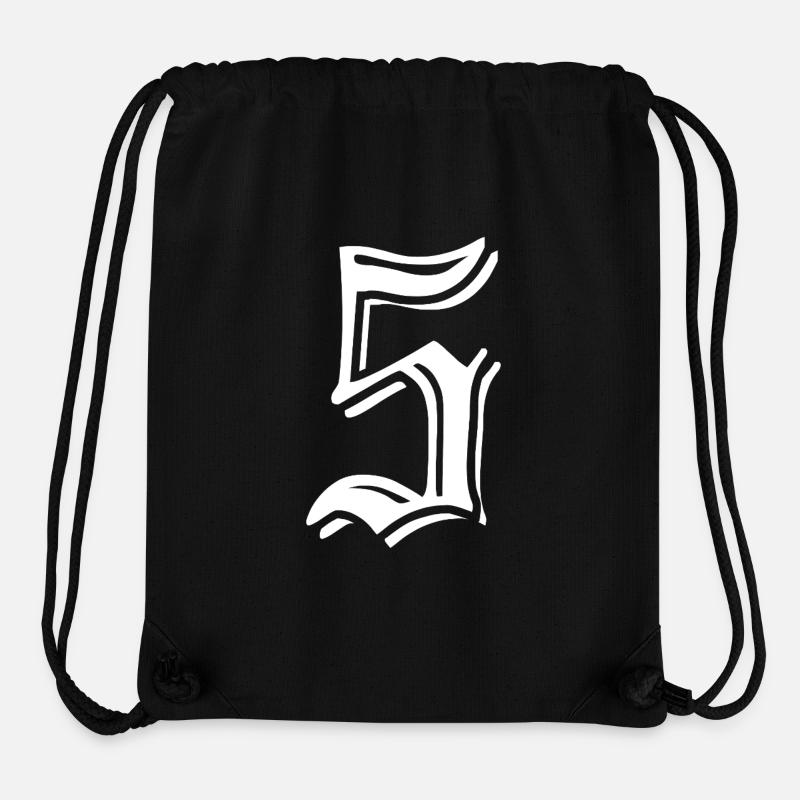 Fünf - Stanley/Stella recycelter Gym Bag - Schwarz