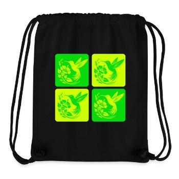 Kolibri & Blüte – Nature Design - Stanley/Stella recycelter Gym Bag - Schwarz - Vorne