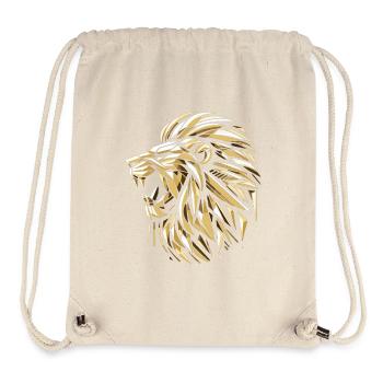 Lion rugit Or Doré Géométrique Cadeau - Sac à cordon recyclé Stanley/Stella - blanc naturel - Devant