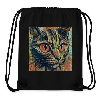 Farbenfrohe Katzenaugen ART - Stanley/Stella recycelter Gym Bag - Schwarz - Vorne