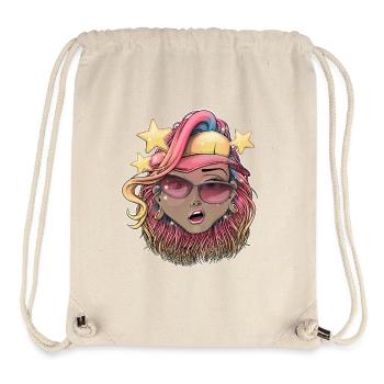 Vibrant Starry Beach Babe Illustration - Stanley/Stella Recycled Gym Bag - natural - Front