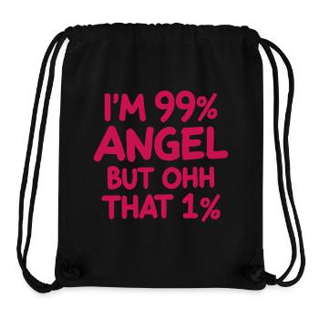Ange Ange Pourcentage Dire - Sac à cordon recyclé Stanley/Stella - noir - Devant