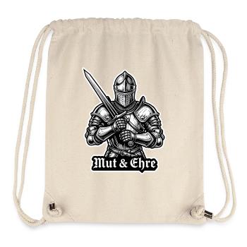 01 Mut und Ehre - Ritter im Stahl Schwert - Stanley/Stella recycelter Gym Bag - Naturweiß - Vorne