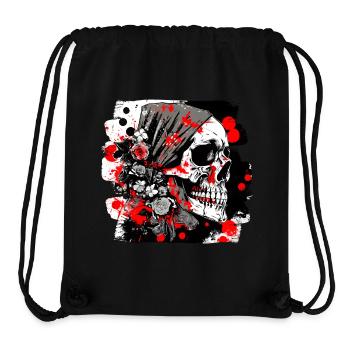Totenschädel Splash Trash Polka Tattoo - Stanley/Stella recycelter Gym Bag - Schwarz - Vorne