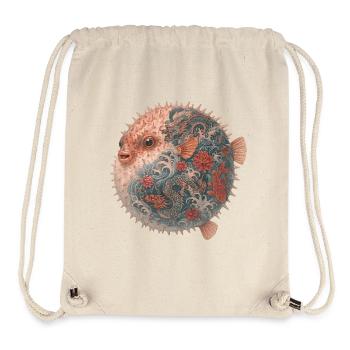 Yakuza Pufferfish – Calme sous pression - Sac à cordon recyclé Stanley/Stella - blanc naturel - Devant
