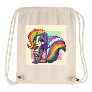 Regenbogenskunk im Kleid - Stanley/Stella recycelter Gym Bag - Naturweiß - Vorne