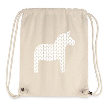 Dala Horse Knitting Pattern Cozy Hygge Horse Scandi - Stanley/Stella Recycled Gym Bag - natural - Front