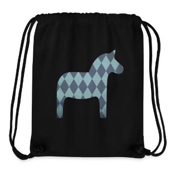 Dala Horse Diamond Pattern Scandinavian Decoration Kids - Stanley/Stella Recycled Gym Bag - black - Front