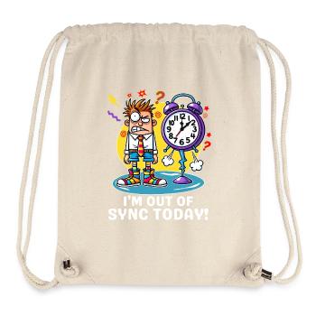 Quirky Cartoon I'm Out Of Sync Today Time Students - Stanley/Stella Recycled Gym Bag - natural - Front