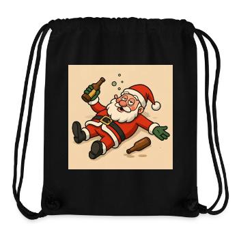 Humorous Santa Claus with bottle drinking - Stanley/Stella Recycled Gym Bag - black - Front
