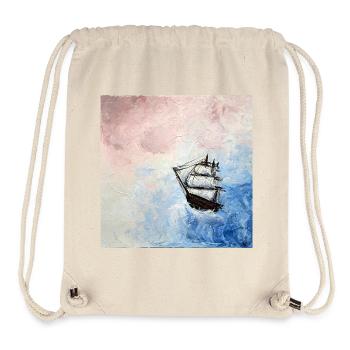 Historic Sailing Ship Against a Cloudy Sky - Stanley/Stella Recycled Gym Bag - natural - Front