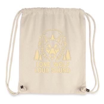 Einsamer Wolf mit Kopfhörer und Natur - Stanley/Stella recycelter Gym Bag - Naturweiß - Vorne